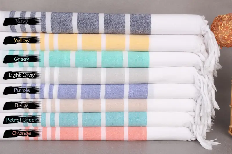 Turkish Tea Towel, 40x20 Cotton Striped Towel, Gift For Him, Embroidery Towel, Baby Boy Gift, Bathroom Towels, Personalized Hand Towel, Summer Towel - 1