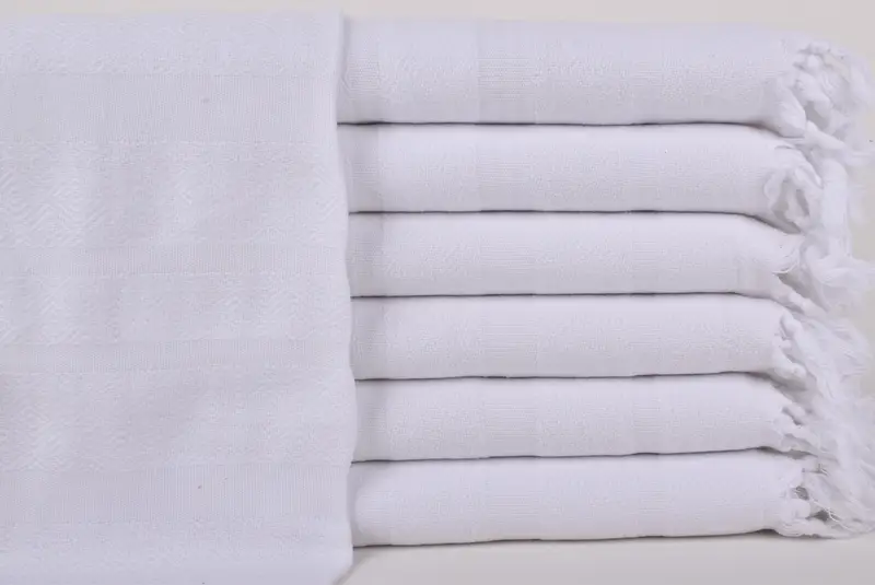 ティータオル刺繍デザインオーガニックコットン、ホワイト、ダイヤモンド、18x40インチ - 1