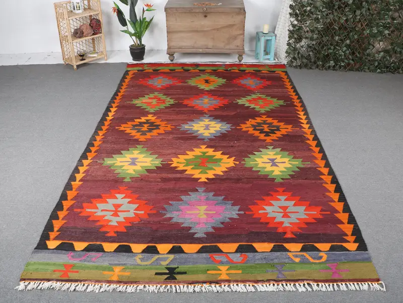 Orange Ombré Rug, 6,7x11,3 ft Vibrant Decor