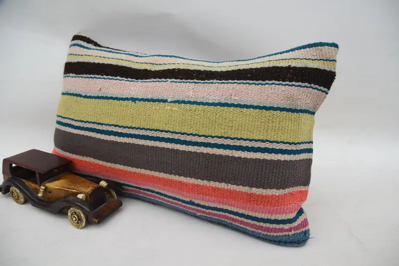 Pillow for Sofa, Aztec Pillow Case, Kilim Cushion Sham, 12x20 Brown Cushion Cover, Office Chair Cushion Cover, Cushion Cover, Kilim Pillow Cover - 3