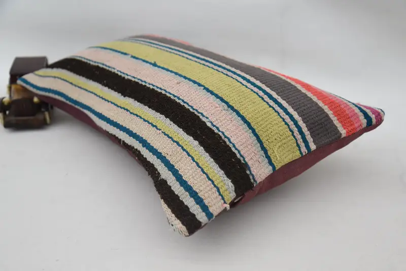 Pillow for Sofa, Aztec Pillow Case, Kilim Cushion Sham, 12x20 Brown Cushion Cover, Office Chair Cushion Cover, Cushion Cover, Kilim Pillow Cover - 6