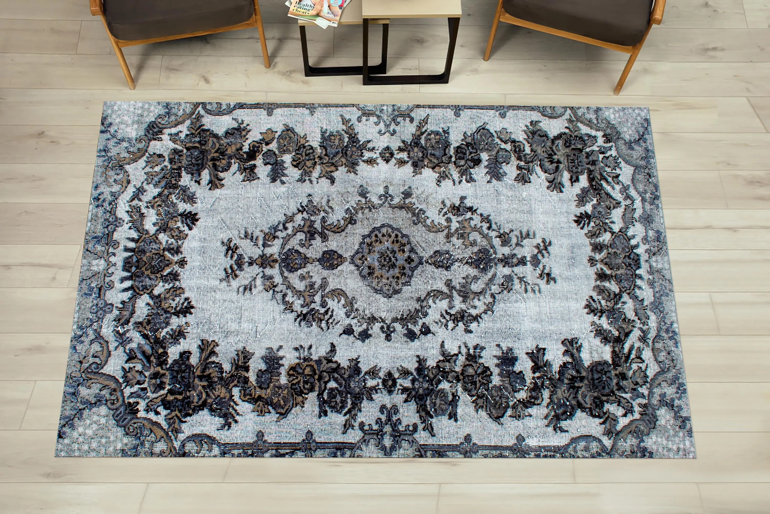 Vintage Turkish Medallion Print Rug: Medallion, Ethnic, Floral Patterns - 1