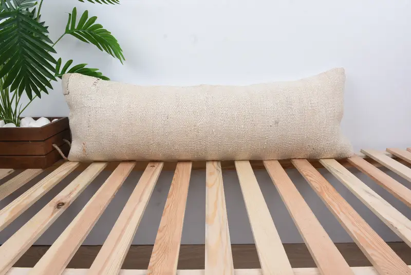 Living Room Throw Cushion Cover, One Of A Kind Pillow Sham, Boho Pillow, Pillow for Couch, 12x36 White Pillow Sham, Pillow Cover, Kilim Pillow - 1