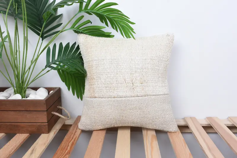 Pillow for Couch, Antique Pillows, Bench Pillow Cover, Garden Pillow Sham, Kilim Pillow, 14x14 White Pillow Case, Pillow Case, Armchair Pillow Case - 1