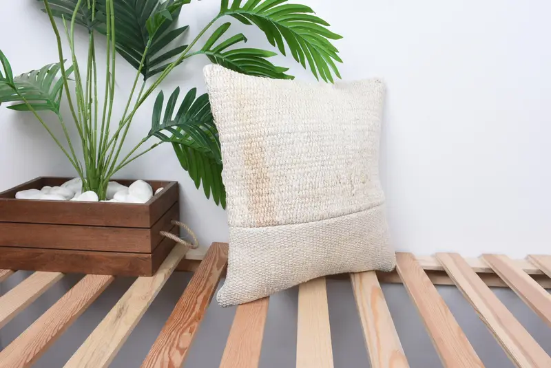 Pillow for Couch, Antique Pillows, Bench Pillow Cover, Garden Pillow Sham, Kilim Pillow, 14x14 White Pillow Case, Pillow Case, Armchair Pillow Case - 3