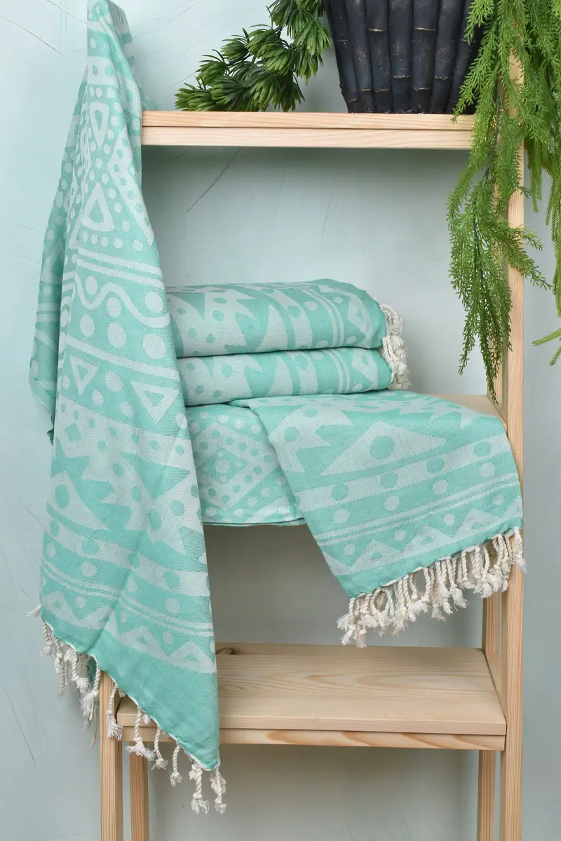 Peshtemal Towel, Customized Towels, Absorbent Turkish towel, Travel towel, Custom Wedding Gift From Bridesmaid, 70x40 Cotton Round Pattern Towel - 7