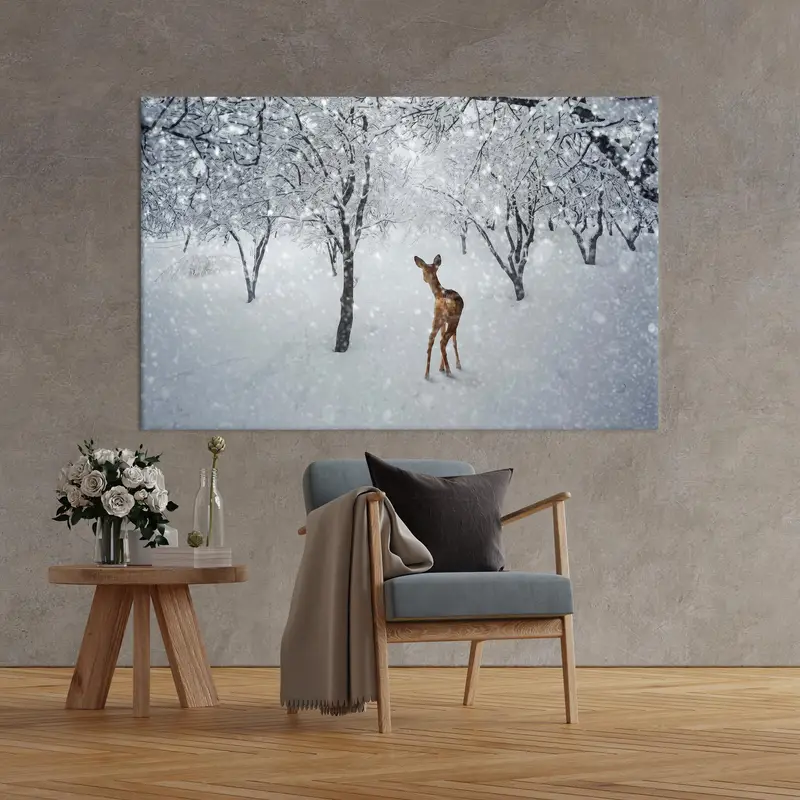 Charmante Bauernhaus-Kuh-Leinwand: Lustiger Tier-Kunstdruck