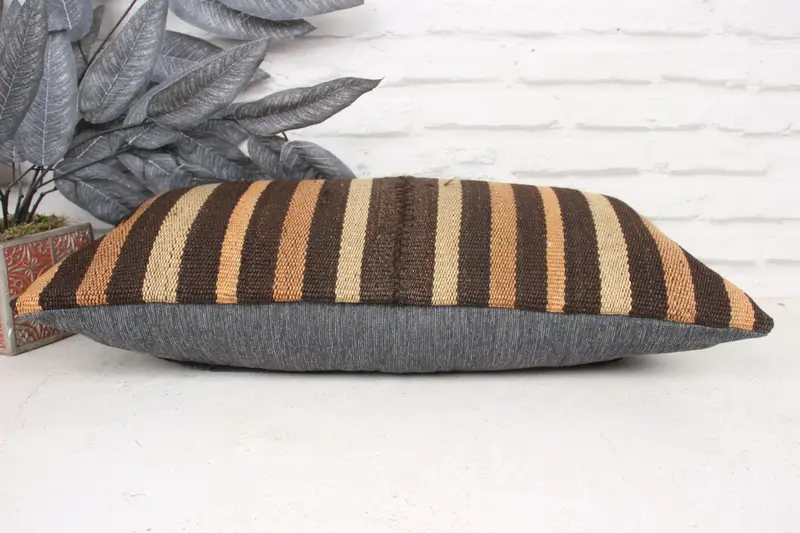Turkish Pillow, Authentic Cushion, Pillow Sham, 12x24 Beige Pillow Cover, Vintage Kilim Pillow Cushion Cover, Vintage Kilim Pillow, Kilim Pillow - 5