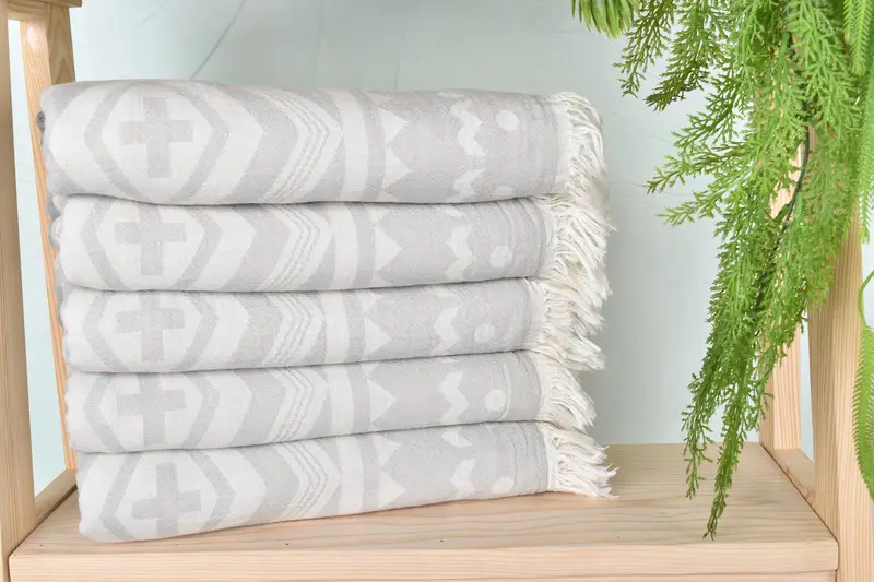 Beach Towel Bulk, Monogrammed Beach Towel, Bridal Party Gifts, Handmade Gift, 70x36 Cotton Plus Design Towel, Antibacterial Turkish peshtemal towel - 3