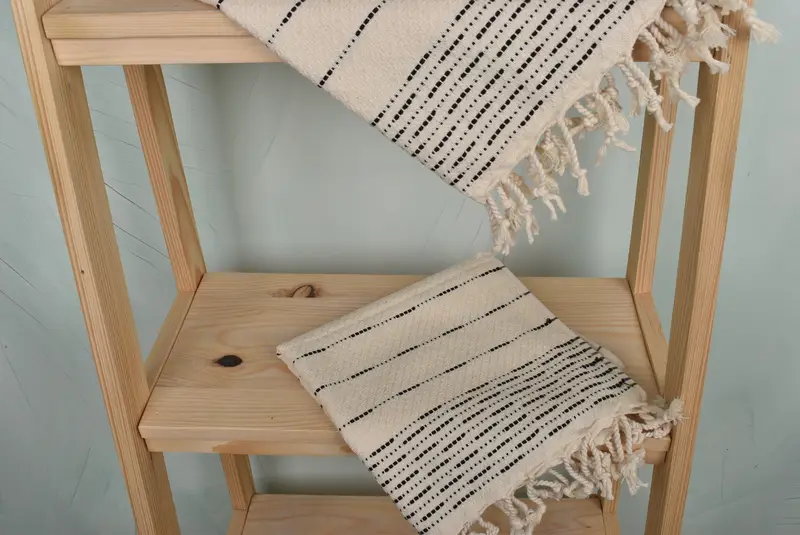 Gift For Mom, Gym Towel, Housewarming Gift, Monogrammed Hand Towel, Turkish Hand Towel, Turkish Towel Hand Towel, 36x18 Cotton Striped Design Towel - 5
