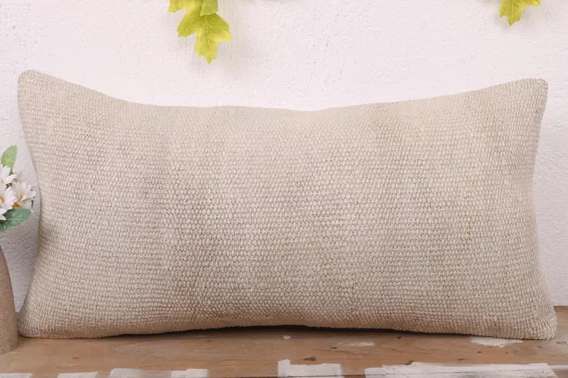 Gift Pillow, Pillow Cover, Bench Pillow Cover, 12x24 Beige Cushion Case, Pillow for Couch, Ikat Pillow Sham, Home Decor Pillow, Outdoor Pillow Sham - 2