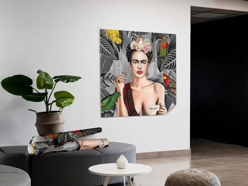 Frida Kahlo Kuşlar Orman Kanvas Tablosu: Canlı Baskılı Sanat Eseri