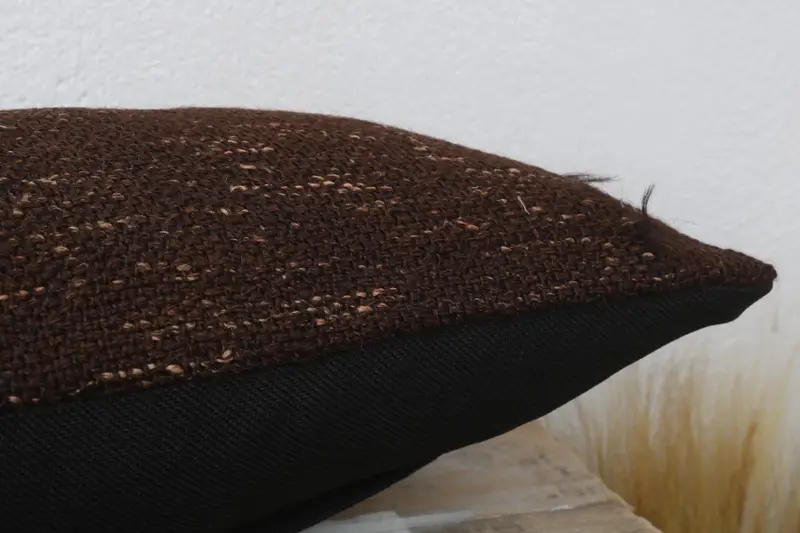 Pillow Case, Antique Pillows, Kilim Cushion Sham, Luxury Cushion Cover, Tribal Cushion Cover, 12x20 Brown Pillow, Home Decor Pillow - 6