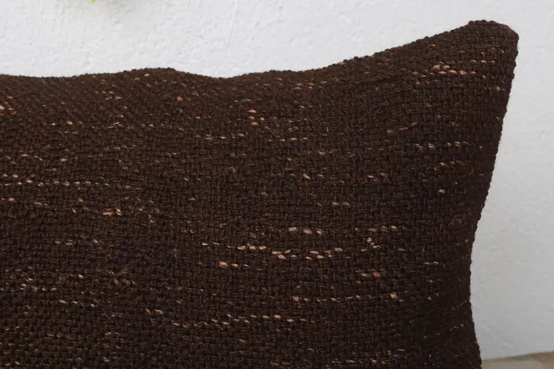 Pillow Case, Antique Pillows, Kilim Cushion Sham, Luxury Cushion Cover, Tribal Cushion Cover, 12x20 Brown Pillow, Home Decor Pillow - 5