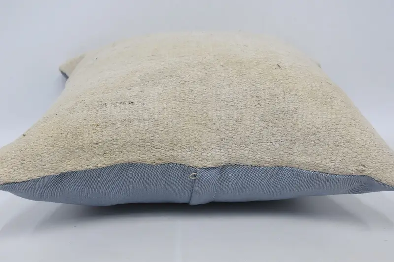 18x18 White Cushion Cover, Sofa Pillow Case, Throw Kilim Pillow, Handmade Rug Seat Pillow Cover, Kilim Pillow, Turkish Pillow, Cushion Cover - 5