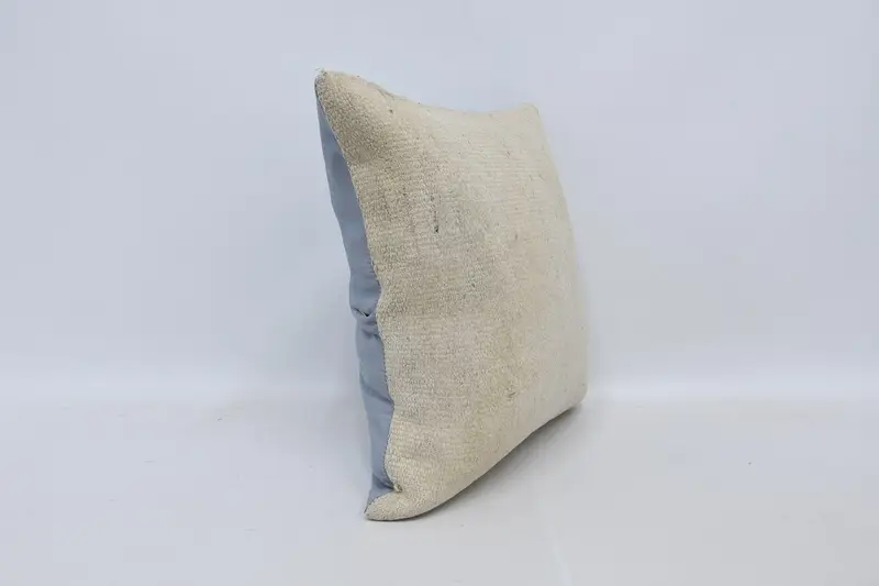 18x18 White Cushion Cover, Sofa Pillow Case, Throw Kilim Pillow, Handmade Rug Seat Pillow Cover, Kilim Pillow, Turkish Pillow, Cushion Cover - 3