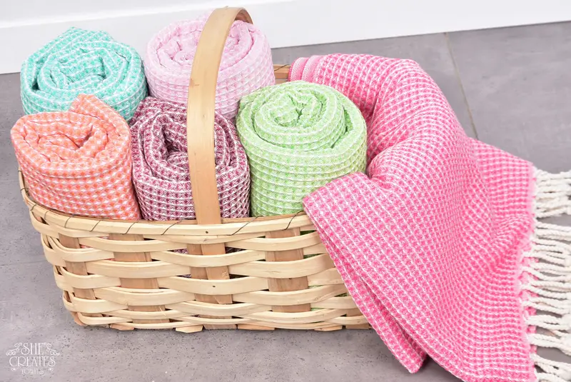 Fitnesshandtuch, Hammam -Handtuch, Sommertuch, Brautjungfernhandtuch, Hochzeitsgeschenk, Junggesellenpartygeschenke, 68x36 Bambus Waffelhandtuch, türkisches Handtuch Volumen - 7
