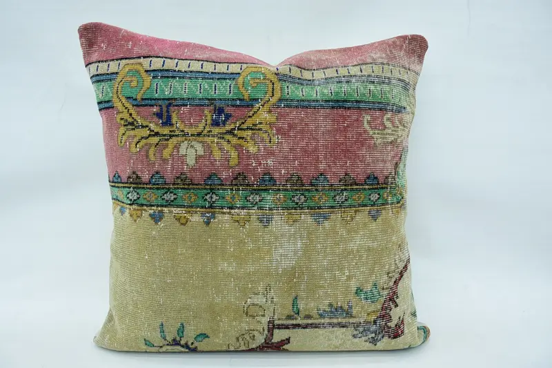 32x32 Beige Pillow, Kilim Cushion Sham, Sofa Pillow Sham, Throw Kilim Pillow, Luxury Pillow Case, Turkish Kilim Pillow, Pillow Cover - 4
