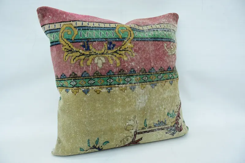 32x32 Beige Pillow, Kilim Cushion Sham, Sofa Pillow Sham, Throw Kilim Pillow, Luxury Pillow Case, Turkish Kilim Pillow, Pillow Cover - 2