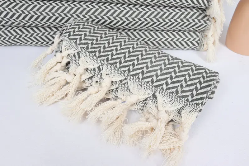 Personalized Hand Towel, Turkish Towel Hand Towel, Personalized Gift For Her, Custom Turkish Towel, Wedding Gift, 36x18 Cotton Chevron Towel - 4