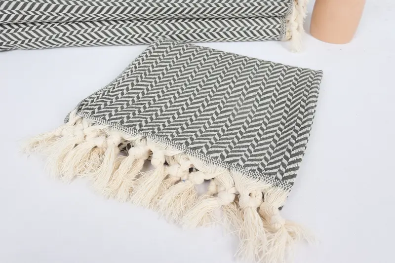 Personalized Hand Towel, Turkish Towel Hand Towel, Personalized Gift For Her, Custom Turkish Towel, Wedding Gift, 36x18 Cotton Chevron Towel - 5