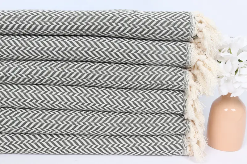 Personalized Hand Towel, Turkish Towel Hand Towel, Personalized Gift For Her, Custom Turkish Towel, Wedding Gift, 36x18 Cotton Chevron Towel - 3