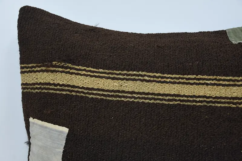 24x24 Brown Pillow, Pillow Sham, Antique Pillows, Vintage Pillow, Bed Cushion, Customized Cushion Cover, Ethnical Kilim Rug Pillow, Colorful Cushion - 2