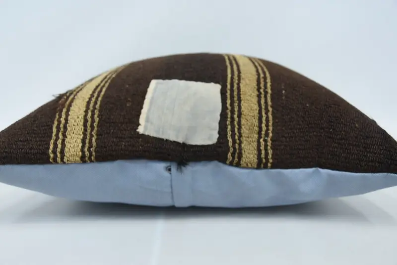 24x24 Brown Pillow, Pillow Sham, Antique Pillows, Vintage Pillow, Bed Cushion, Customized Cushion Cover, Ethnical Kilim Rug Pillow, Colorful Cushion - 5