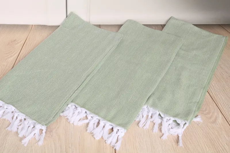 Turkish Towel Hand Towel, Monogram Hand Towel, Organic Tea Towel, Customized Towels, Personalized Dish Towel, 36x18 Cotton Herringbone Towel - 6
