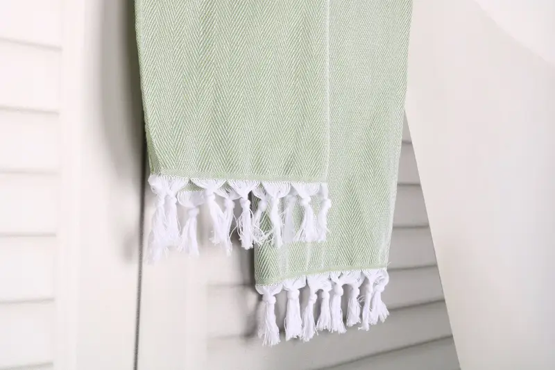 Turkish Towel Hand Towel, Monogram Hand Towel, Organic Tea Towel, Customized Towels, Personalized Dish Towel, 36x18 Cotton Herringbone Towel - 8