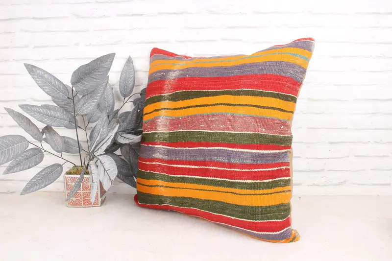 Boho Pillow, Boho Pillow Sham Cover, Cushion Case, Pillow for Sofa, Southwestern Pillow Case, Rustic Cushion Case, 24x24 Red Cushion Case - 4