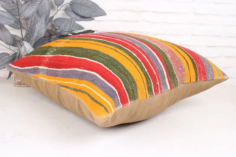 Boho Pillow, Boho Pillow Sham Cover, Cushion Case, Pillow for Sofa, Southwestern Pillow Case, Rustic Cushion Case, 24x24 Red Cushion Case - 6