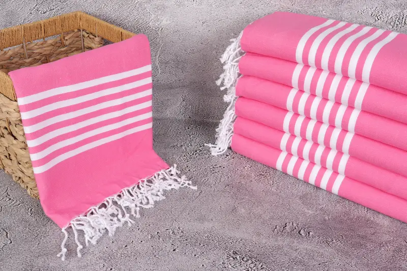 Anniversary Gift For Her, Housewarming Gift, Wedding Gift, 70x40 Cotton Striped Towel, Monogrammed Beach Towel, Eco-friendly Turkish peshtemal towel - 3