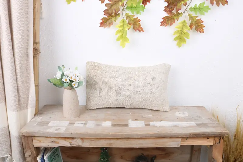Boho Pillow Sham Cover, Retro Pillow Sham, Handmade Kilim Cushion, Kilim Cushion Sham, 8x16 White Pillow Cover, Pillow, Pet Pillow Case - 1