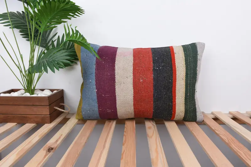 Vintage Kilim Throw Pillow, 16x24 Red Pillow, Pillow, Oriental Cushion Case, Boho Pillow Sham Cover, Handmade Kilim Cushion, Sofa Pillow Cover - 1