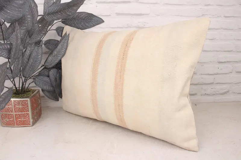 Interior Designer Pillow, Turkish Kilim Pillow, 16x24 White Pillow Cover, Boho Pillow, Cushion Cover, Personalized Gift Pillow Pillow Case - 4