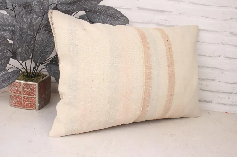 Interior Designer Pillow, Turkish Kilim Pillow, 16x24 White Pillow Cover, Boho Pillow, Cushion Cover, Personalized Gift Pillow Pillow Case - 3
