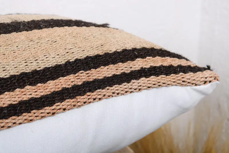 Crochet Pattern Pillow Cover, Hippie Throw Pillow Case, Pillow Sham, Boho Pillow Sham Cover, Kilim Cushion Sham, 16x24 Beige Cushion, Turkish Pillow - 6