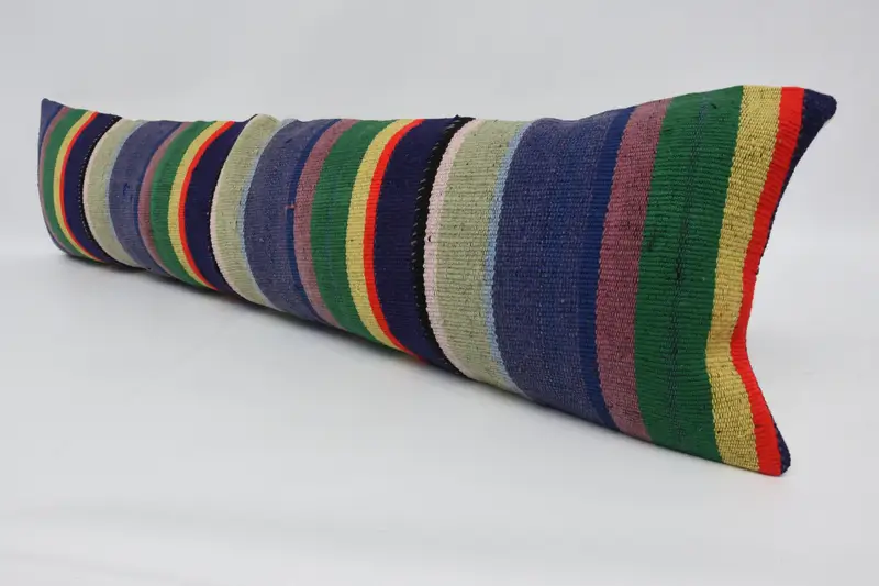 Pillow, 12x48 Blue Cushion, Kilim Pillow, Authentic Pillow Cover, Tapestry Cushion, Throw Kilim Pillow, Kilim Pillow Cover - 4