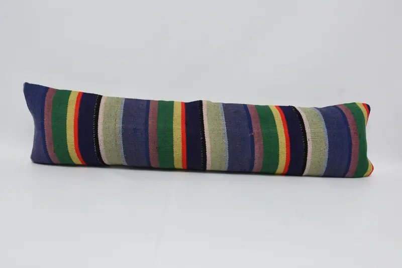 Pillow, 12x48 Blue Cushion, Kilim Pillow, Authentic Pillow Cover, Tapestry Cushion, Throw Kilim Pillow, Kilim Pillow Cover - 1