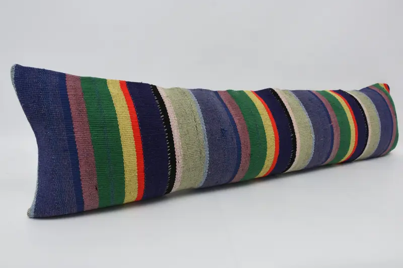 Pillow, 12x48 Blue Cushion, Kilim Pillow, Authentic Pillow Cover, Tapestry Cushion, Throw Kilim Pillow, Kilim Pillow Cover - 3