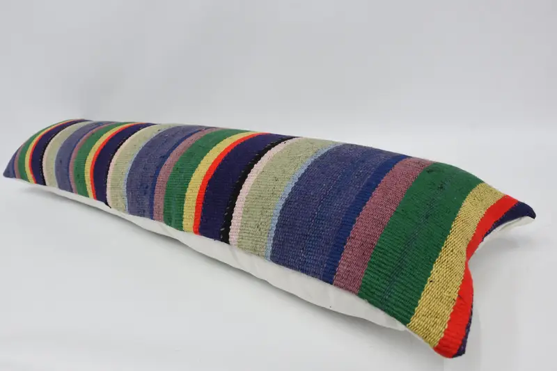 Pillow, 12x48 Blue Cushion, Kilim Pillow, Authentic Pillow Cover, Tapestry Cushion, Throw Kilim Pillow, Kilim Pillow Cover - 5