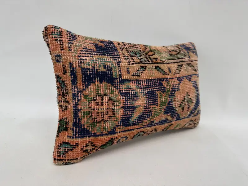 Vintage Kilim Pillow, Cushion, Vintage Kilim Pillow Cushion Case, Kilim Pillow, Vintage Pillow, 12x20 Blue Cushion - 3