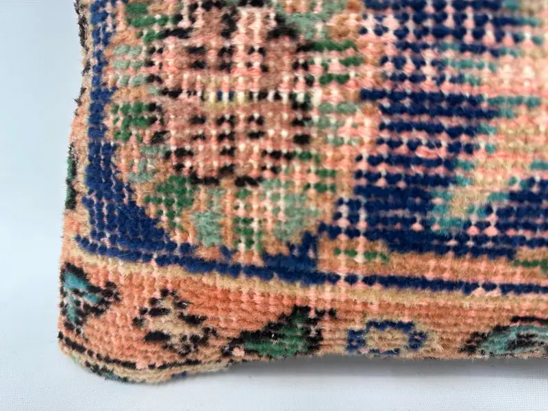 Vintage Kilim Pillow, Cushion, Vintage Kilim Pillow Cushion Case, Kilim Pillow, Vintage Pillow, 12x20 Blue Cushion - 2