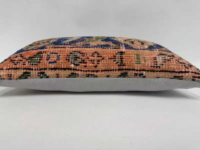 Vintage Kilim Pillow, Cushion, Vintage Kilim Pillow Cushion Case, Kilim Pillow, Vintage Pillow, 12x20 Blue Cushion - 5