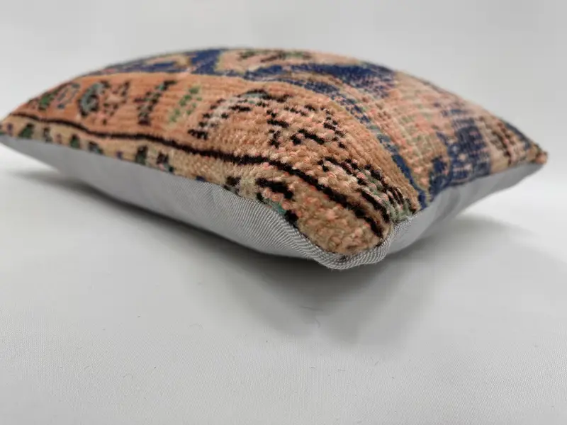 Vintage Kilim Pillow, Cushion, Vintage Kilim Pillow Cushion Case, Kilim Pillow, Vintage Pillow, 12x20 Blue Cushion - 6