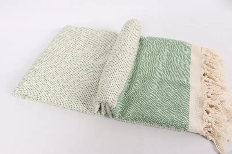 Boho Throw Blankets, Turkish Blanket Throw, 104x80 Cotton Diamond Towel, Personalized Gifts, Organic Throw, Wedding Gift, Bachelorette Party Favors - 6