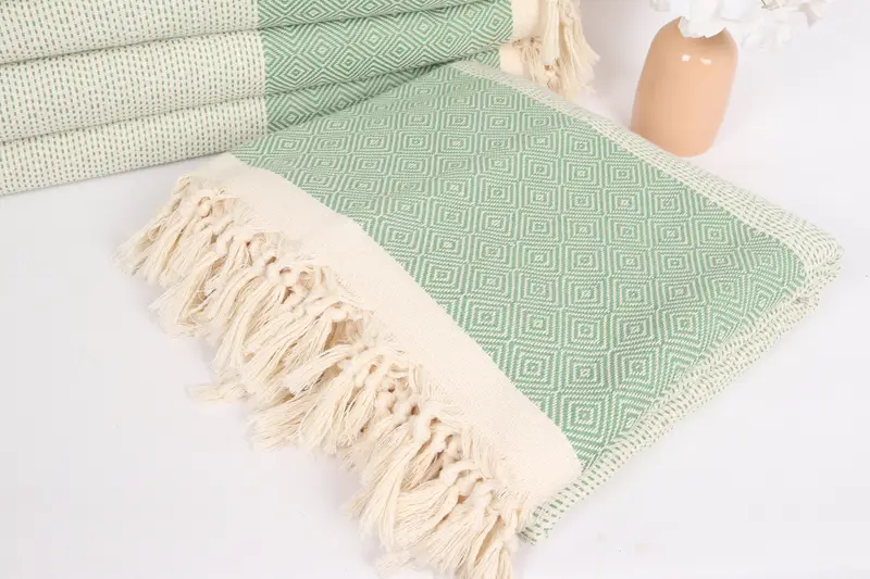 Boho Throw Blankets, Turkish Blanket Throw, 104x80 Cotton Diamond Towel, Personalized Gifts, Organic Throw, Wedding Gift, Bachelorette Party Favors - 5