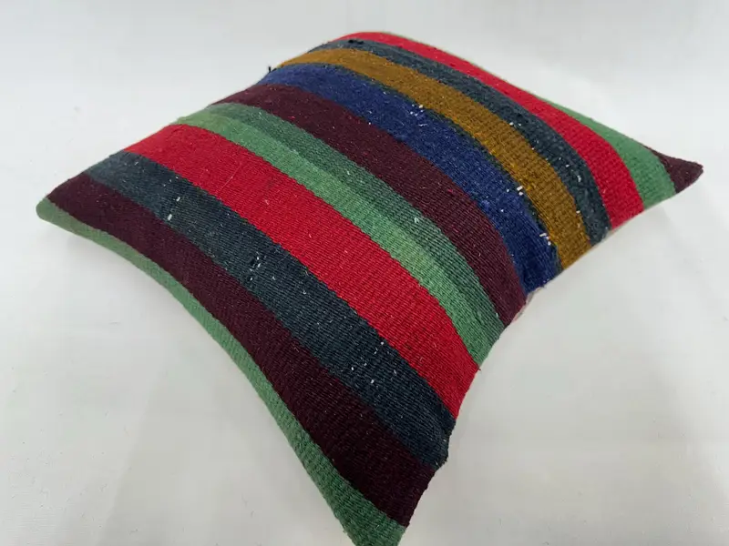 Yoga Pillow Sham, Oriental Pillow Case, Throw Kilim Pillow, Pillow Case, 18x18 Green Cushion, Gift Pillow, Decorative Throw Pillow, Turkish Pillow - 6