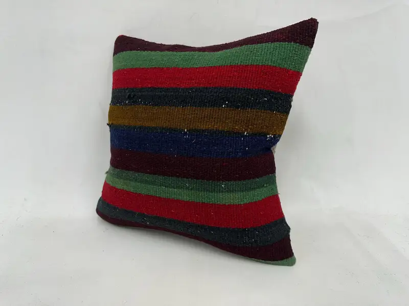 Yoga Pillow Sham, Oriental Pillow Case, Throw Kilim Pillow, Pillow Case, 18x18 Green Cushion, Gift Pillow, Decorative Throw Pillow, Turkish Pillow - 4